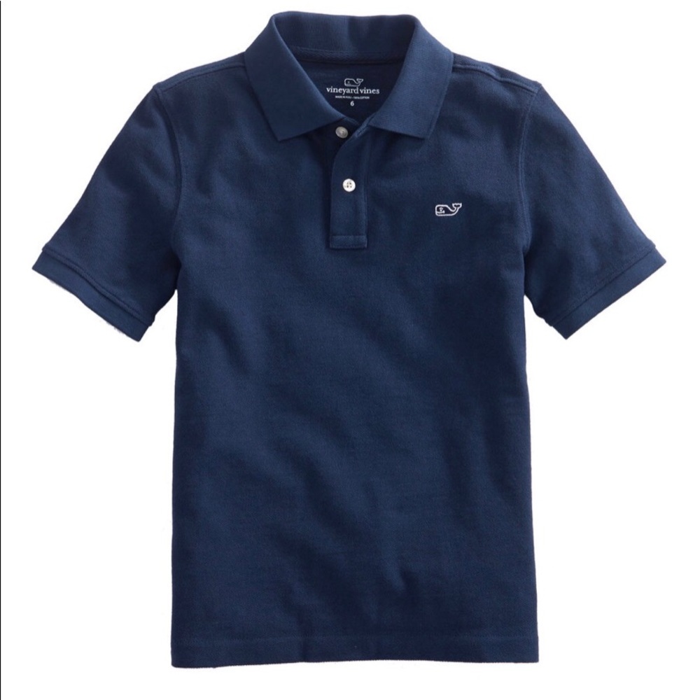 Vineyard Vines Boys Navy Classic Pique Polo